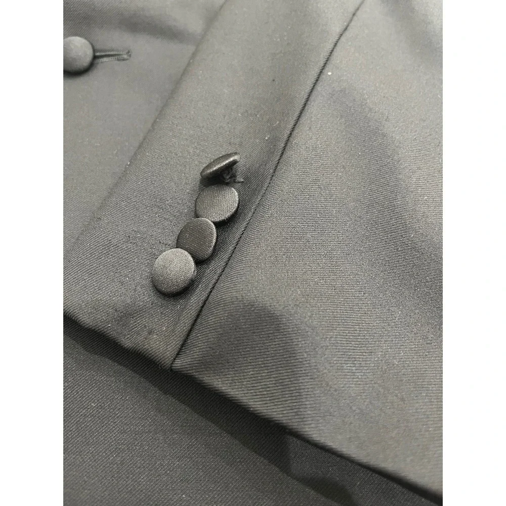 Ermenegildo Zegna Mens Black 100% Wool Tuxedo Blazer Jacket Fit Rom‎ 60L US 50L